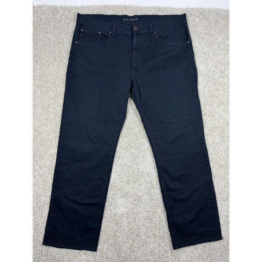 Mott & Bow Slim Fit Black Jeans Mens 40x32 Stretch Dark Wash Denim Pants